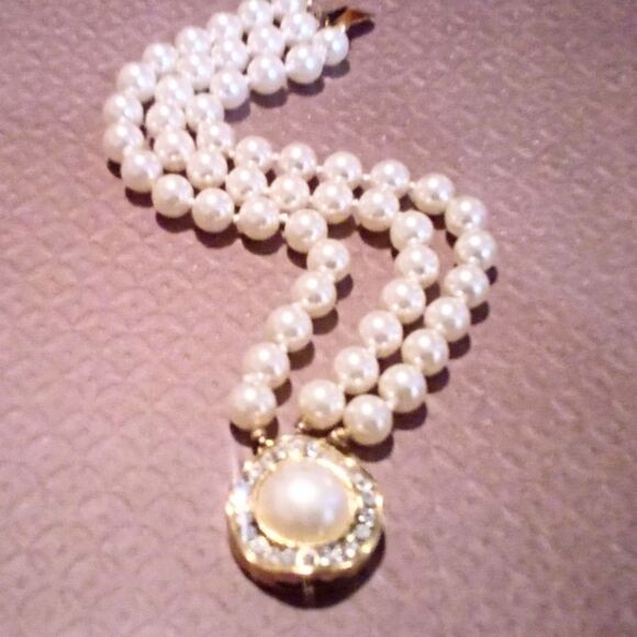 Faux Pearl Hand Knotted Triple Strand Bracelet - Picture 1 of 5